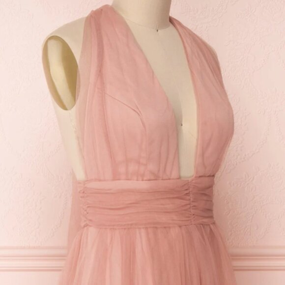 Elegant Backless Pink Dress - Picture 12 of 16